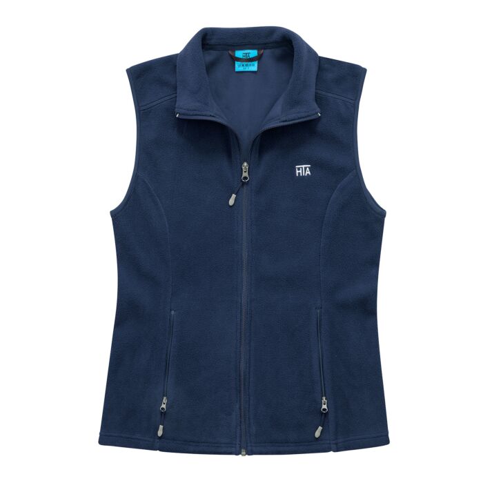 Fleece-Gilet Damen mit Stehkragen, marine von HTA