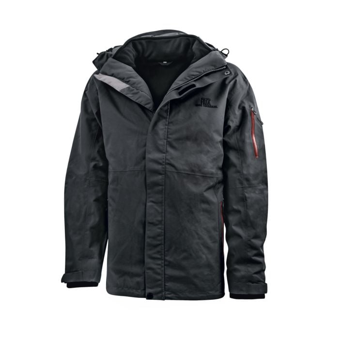 Herren praktische Outdoor-Jacke 3 in 1, schwarz, XL von HTA