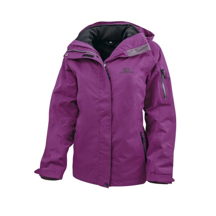 Leicht taillierte Damen Outdoor-Jacke 3 in 1, violett, 36 von HTA