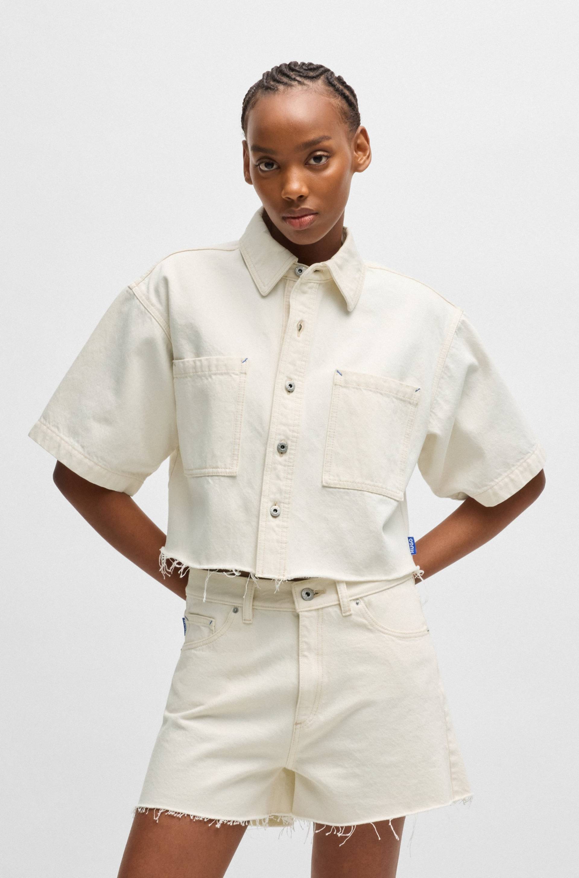 HUGO Blue Klassische Bluse »Getecna_B«, mit geschnittenem Saum HUGO Blue Klassische Bluse »Getecna_B«, mit geschnittenem Saum von HUGO Blue