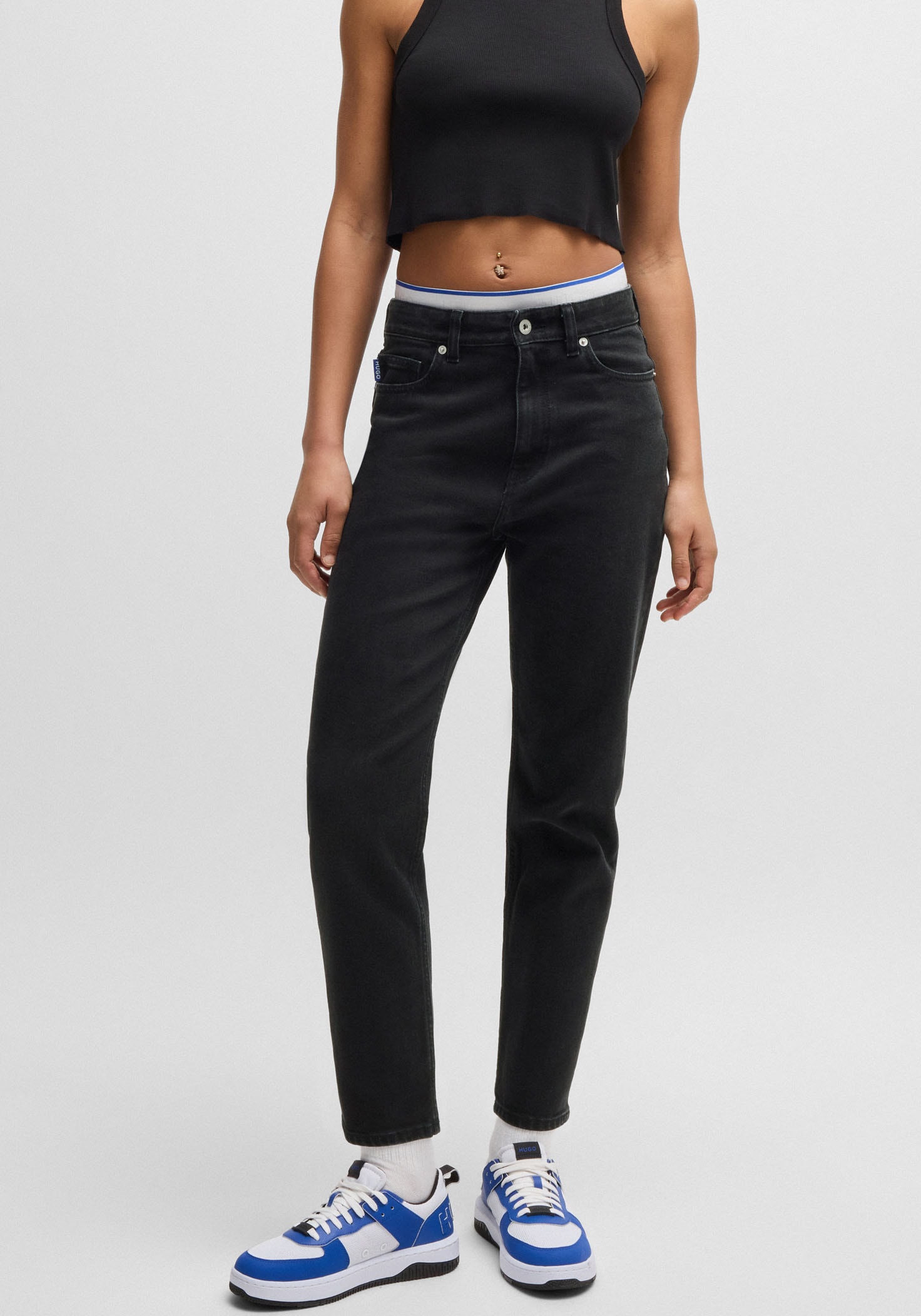 HUGO Blue Mom-Jeans »Noe_B«, Straight Fit Jeans mit hoher Leibhöhe HUGO Blue Mom-Jeans »Noe_B«, Straight Fit Jeans mit hoher Leibhöhe von HUGO Blue
