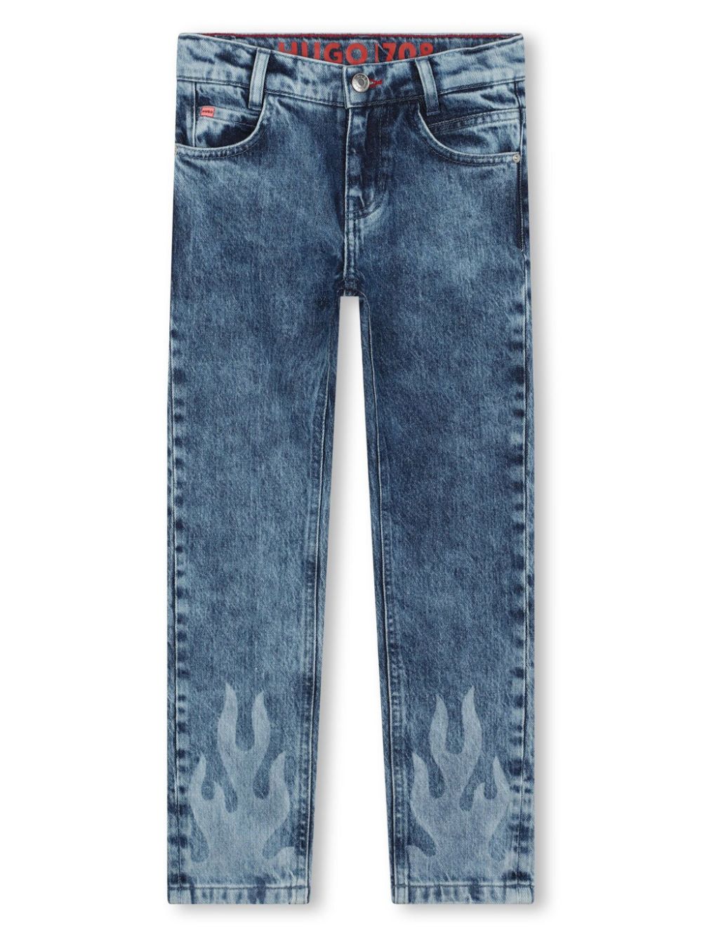 HUGO KIDS flame-print stretch jeans - Blue von HUGO KIDS