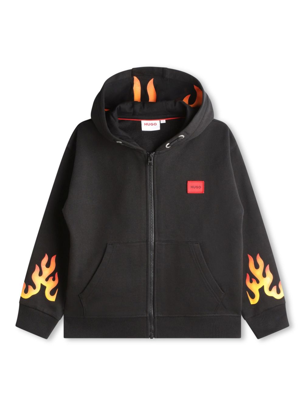 HUGO KIDS flame-print zip-up hoodie - Black von HUGO KIDS