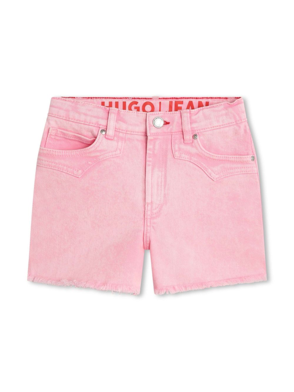 HUGO KIDS frayed-hem denim shorts - Pink von HUGO KIDS