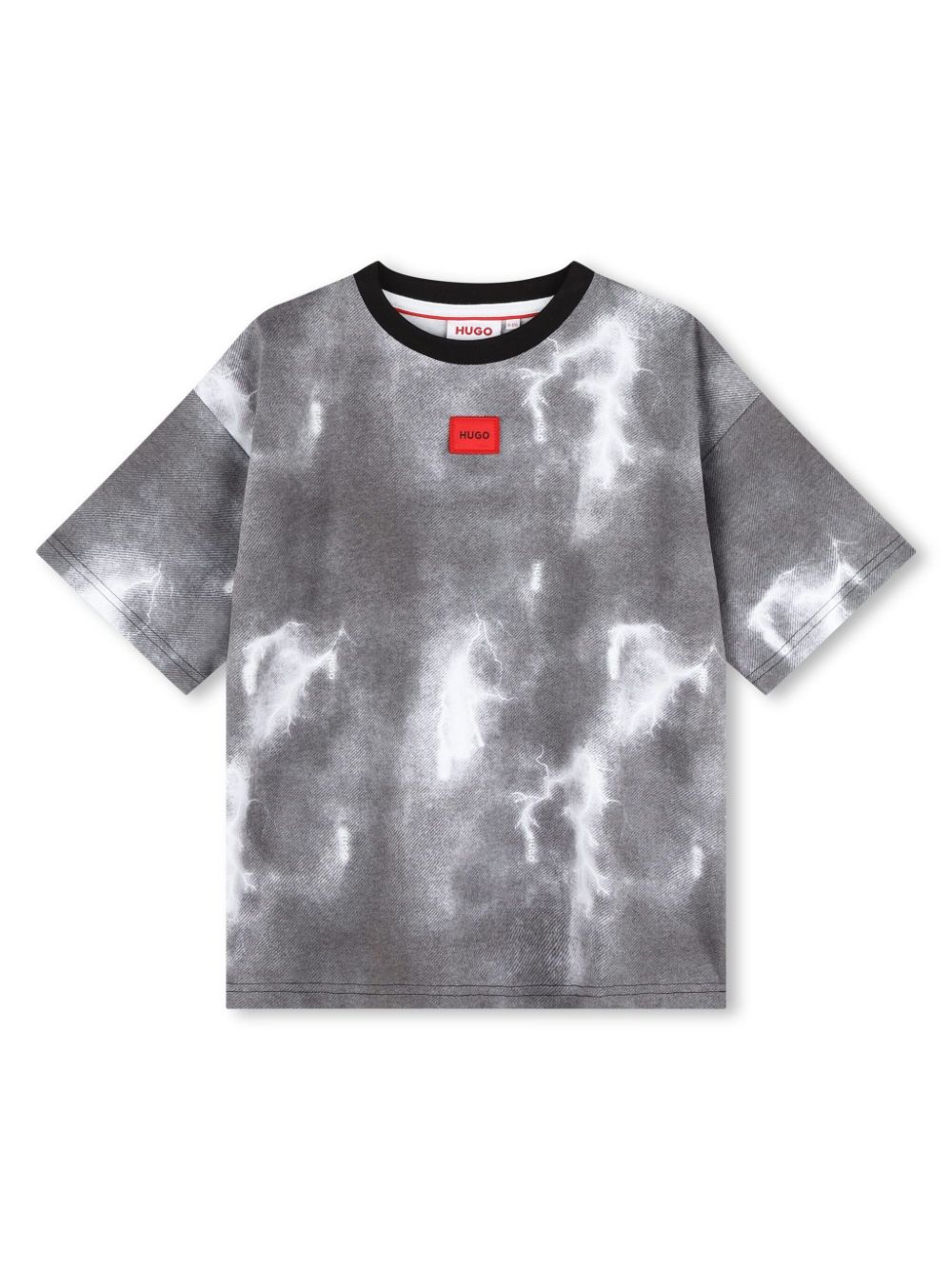 HUGO KIDS lightning-print short-sleeve T-shirt - Black von HUGO KIDS