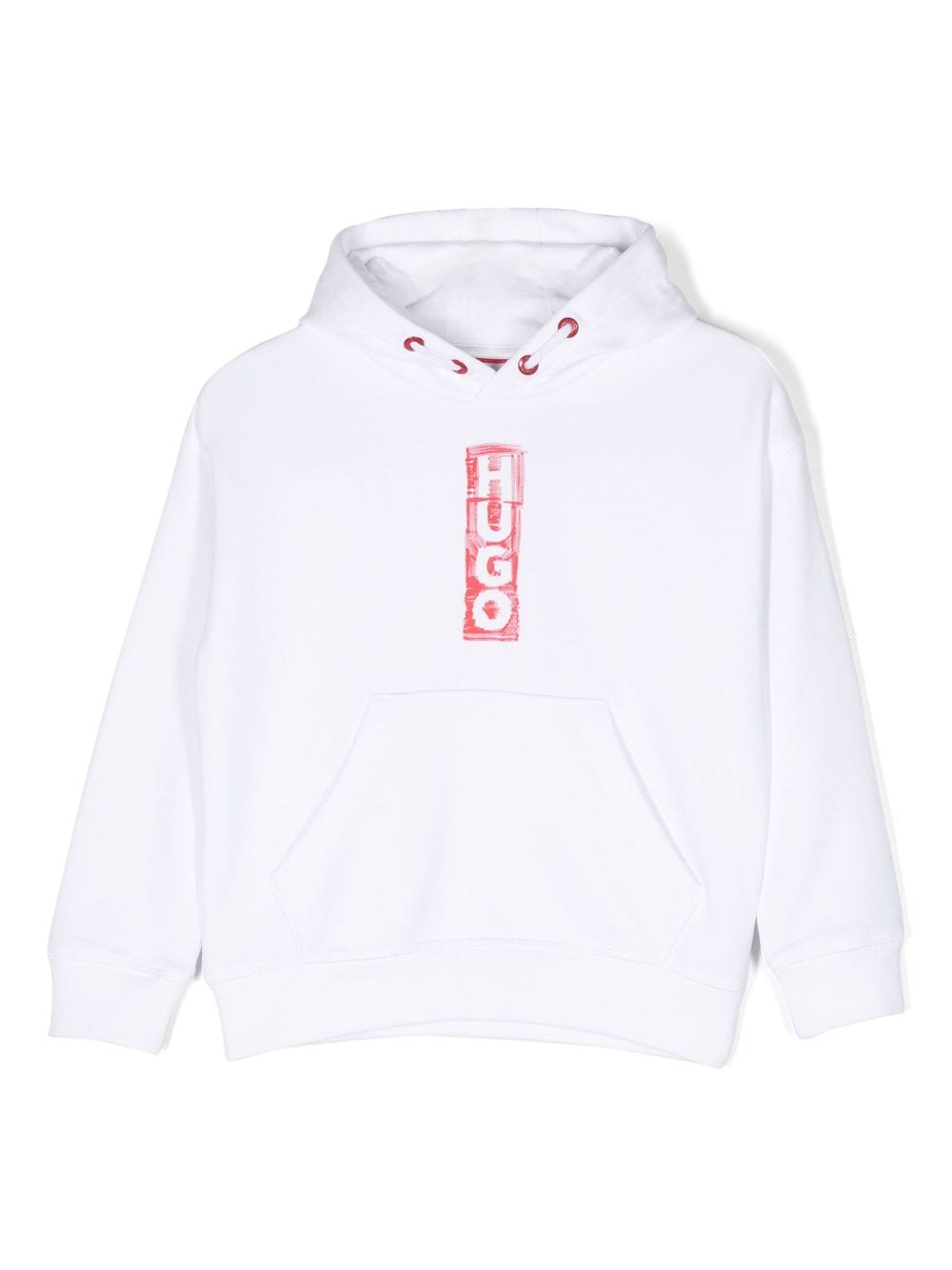 HUGO KIDS logo-print cotton hoodie - White von HUGO KIDS