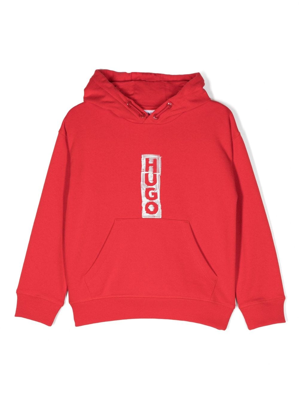 HUGO KIDS logo-print drawstring hoodie - Red von HUGO KIDS