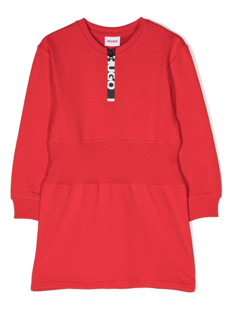 HUGO KIDS logo-print half-zip dress - Red von HUGO KIDS