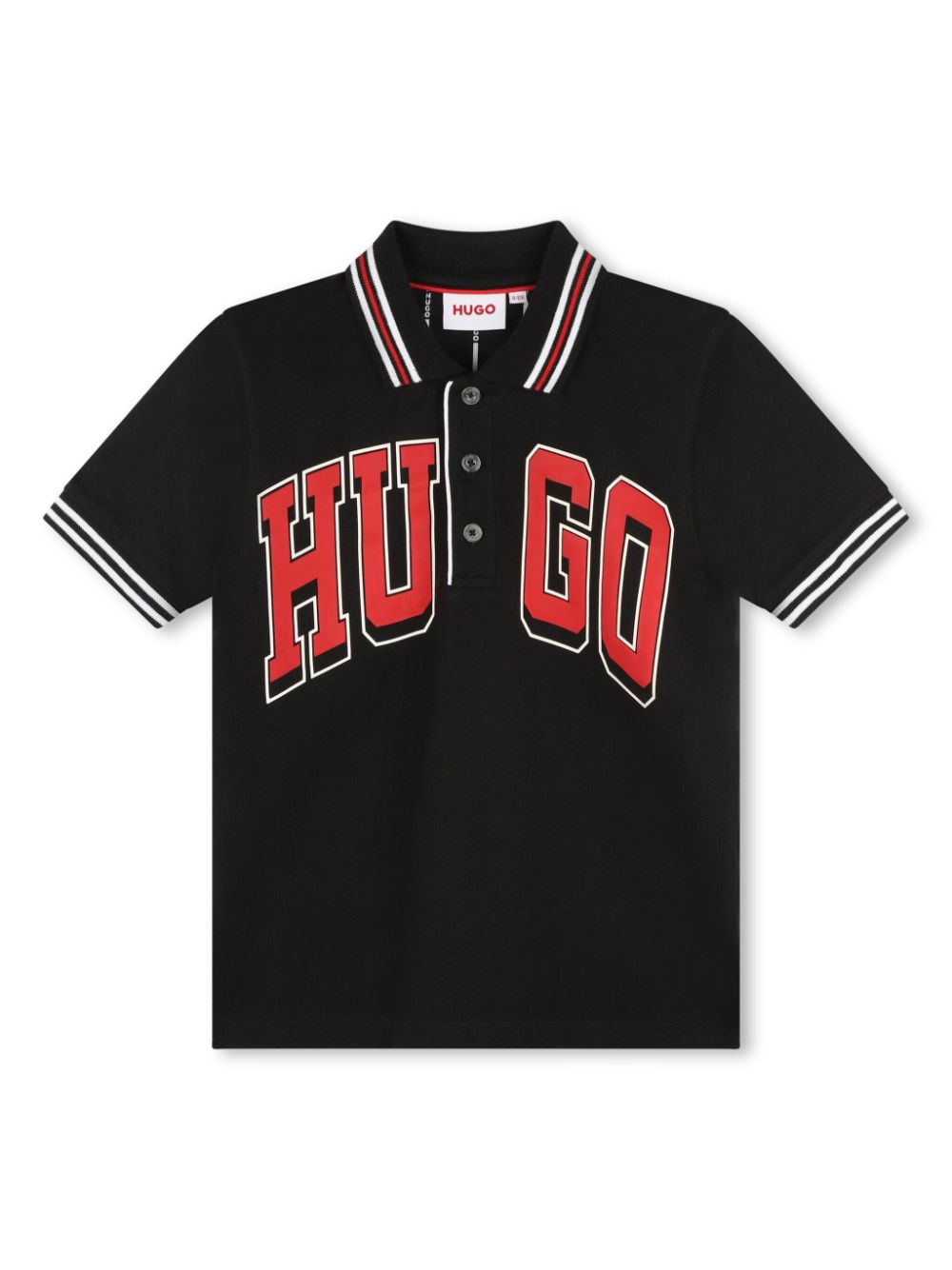 HUGO KIDS logo-print piqué polo shirt - Black von HUGO KIDS