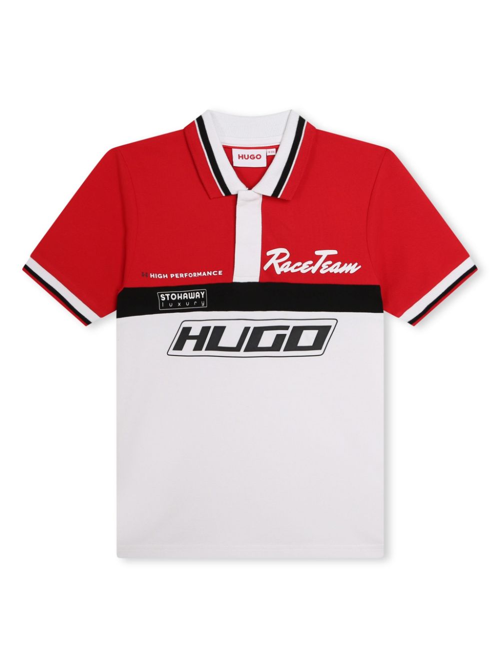 HUGO KIDS logo-print piqué polo shirt - Red von HUGO KIDS