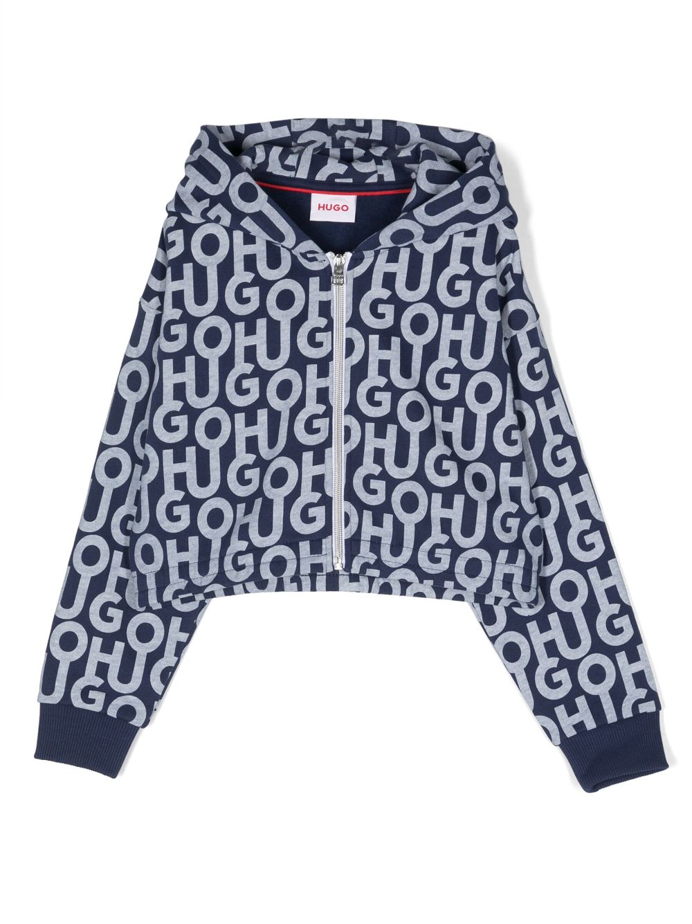 HUGO KIDS logo-printed zip-up hoodie - Blue von HUGO KIDS