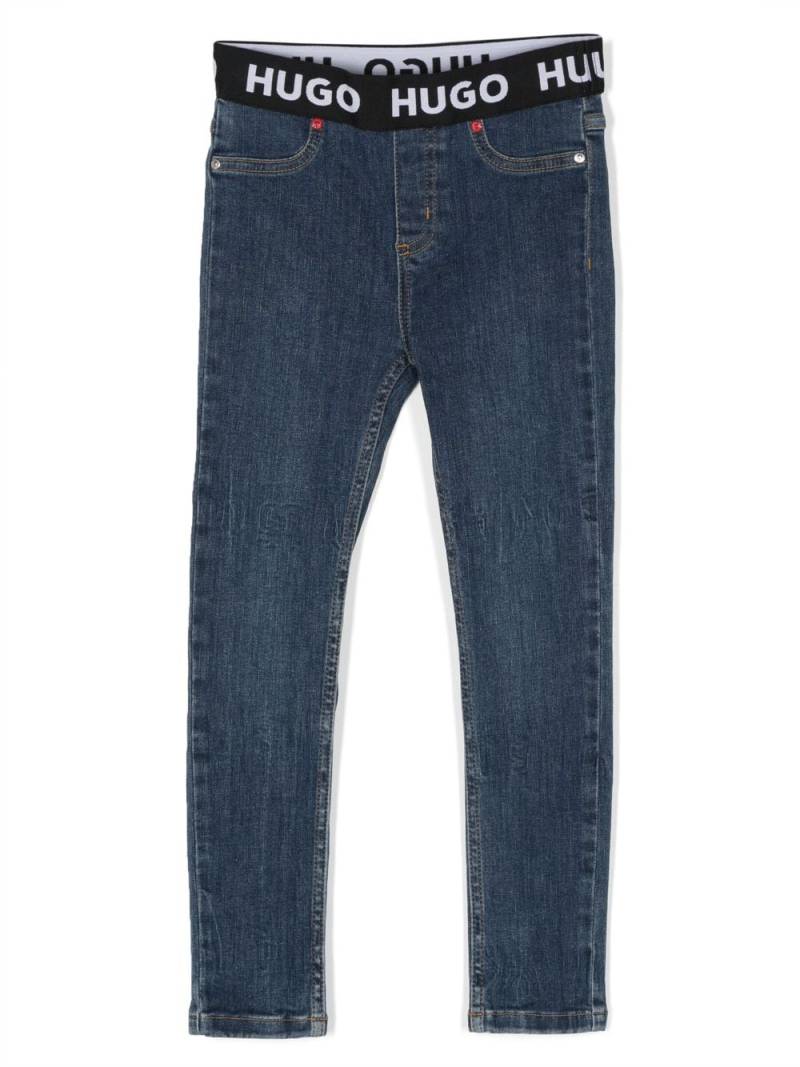 HUGO KIDS logo-tape straight-leg jeans - Blue von HUGO KIDS