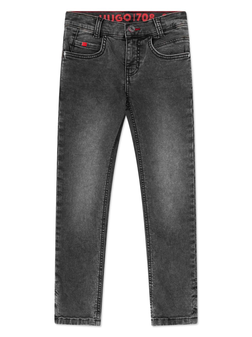 HUGO KIDS mid-rise straight-leg jeans - Black von HUGO KIDS