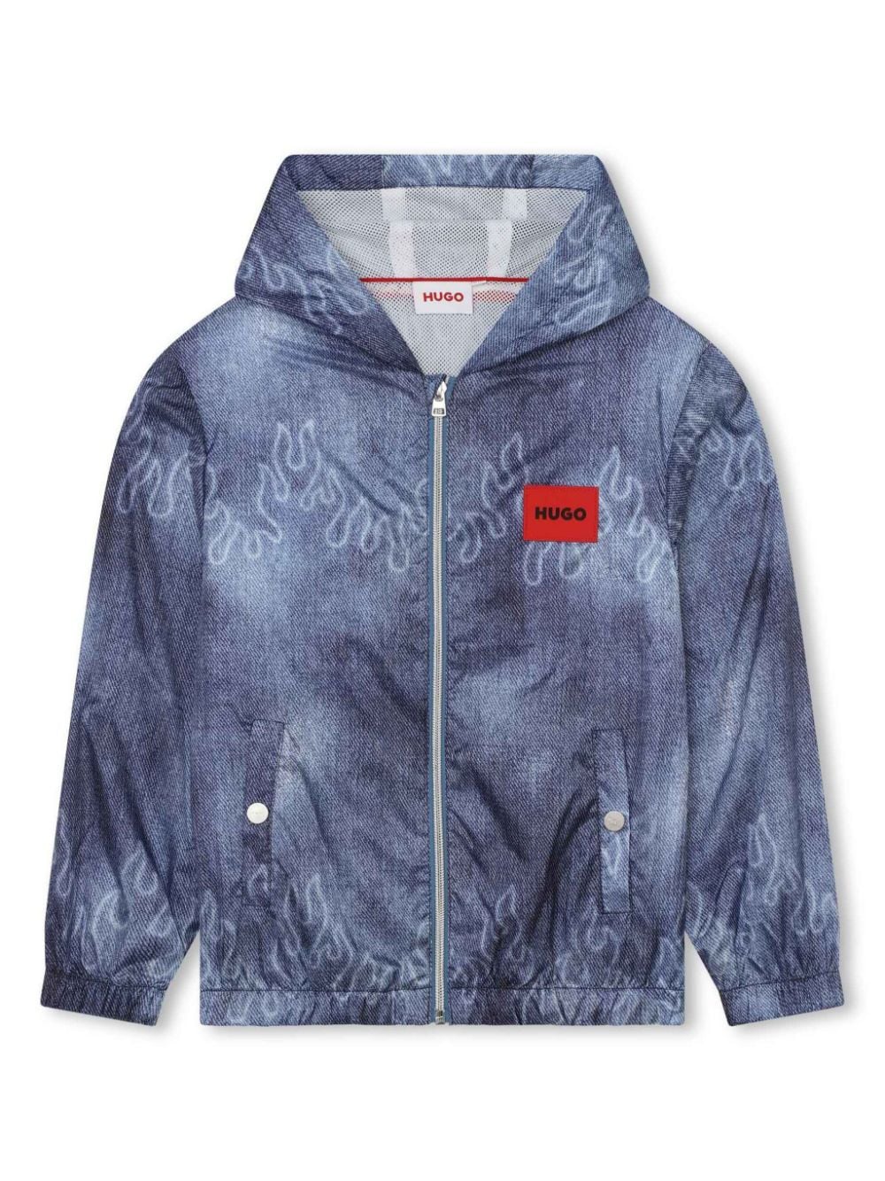 HUGO KIDS printed hooded windbreaker - Blue von HUGO KIDS