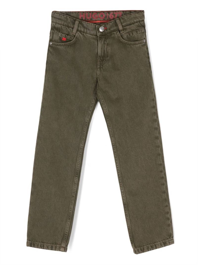 HUGO KIDS straight-leg cotton jeans - Green von HUGO KIDS