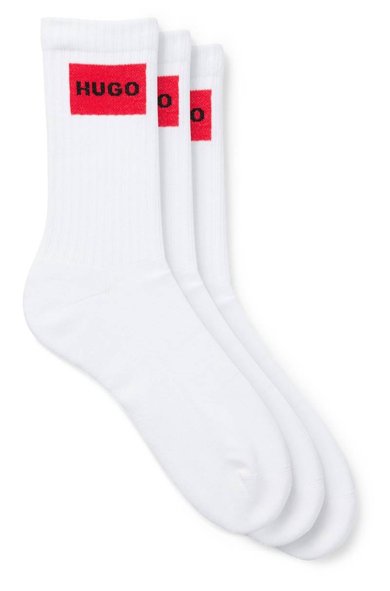 HUGO Underwear Freizeitsocken »3P QS RIB LABEL«, (Packung, 3 Paar, 3er), mit kontrastfarbenen HUGO Logo von HUGO Underwear