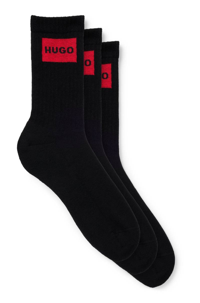 HUGO Underwear Freizeitsocken »3P QS RIB LABEL«, (Packung, 3 Paar, 3er), mit kontrastfarbenen HUGO Logo von HUGO Underwear