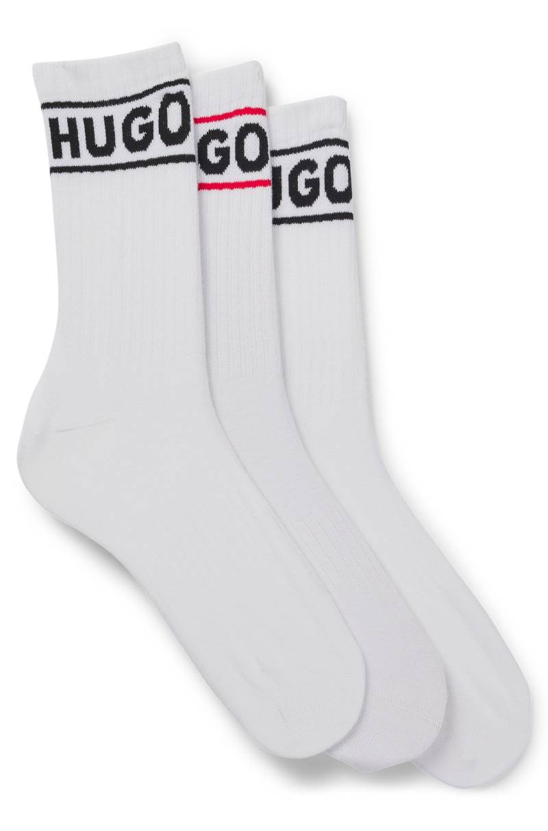 HUGO Underwear Freizeitsocken »3P QSRIB SPORTY CC W«, (Packung, 3 Paar, 3er), mit kontrastfarbenem Logodetail von HUGO Underwear