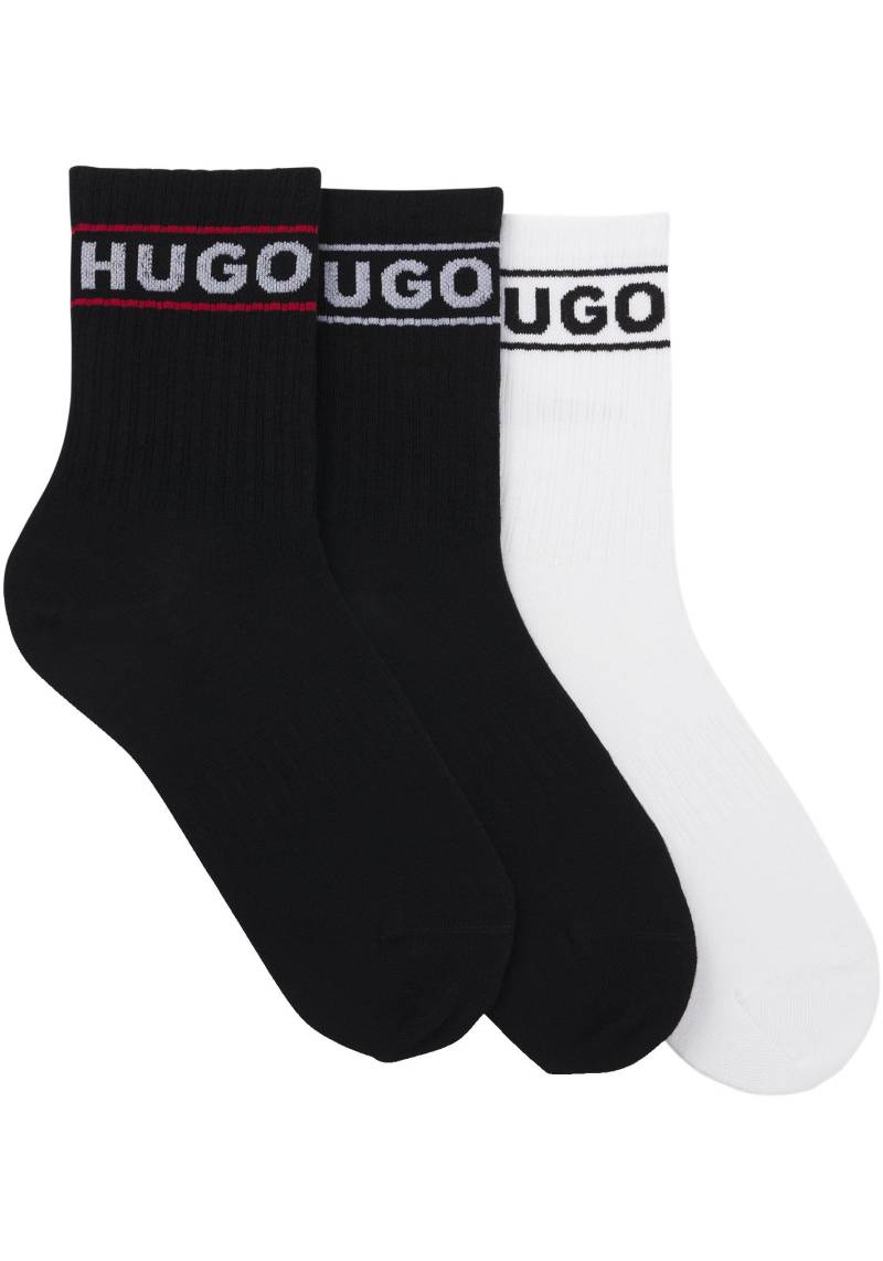 HUGO Underwear Freizeitsocken »3P QSRIB SPORTY CC W«, (Packung, 3 Paar, 3er), mit kontrastfarbenem Logodetail von HUGO Underwear