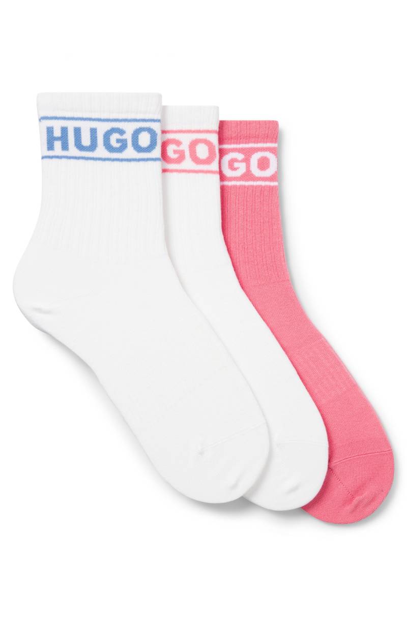 HUGO Underwear Freizeitsocken »3P QSRIB SPORTY CC W«, (Packung, 3 Paar, 3er), mit kontrastfarbenem Logodetail von HUGO Underwear