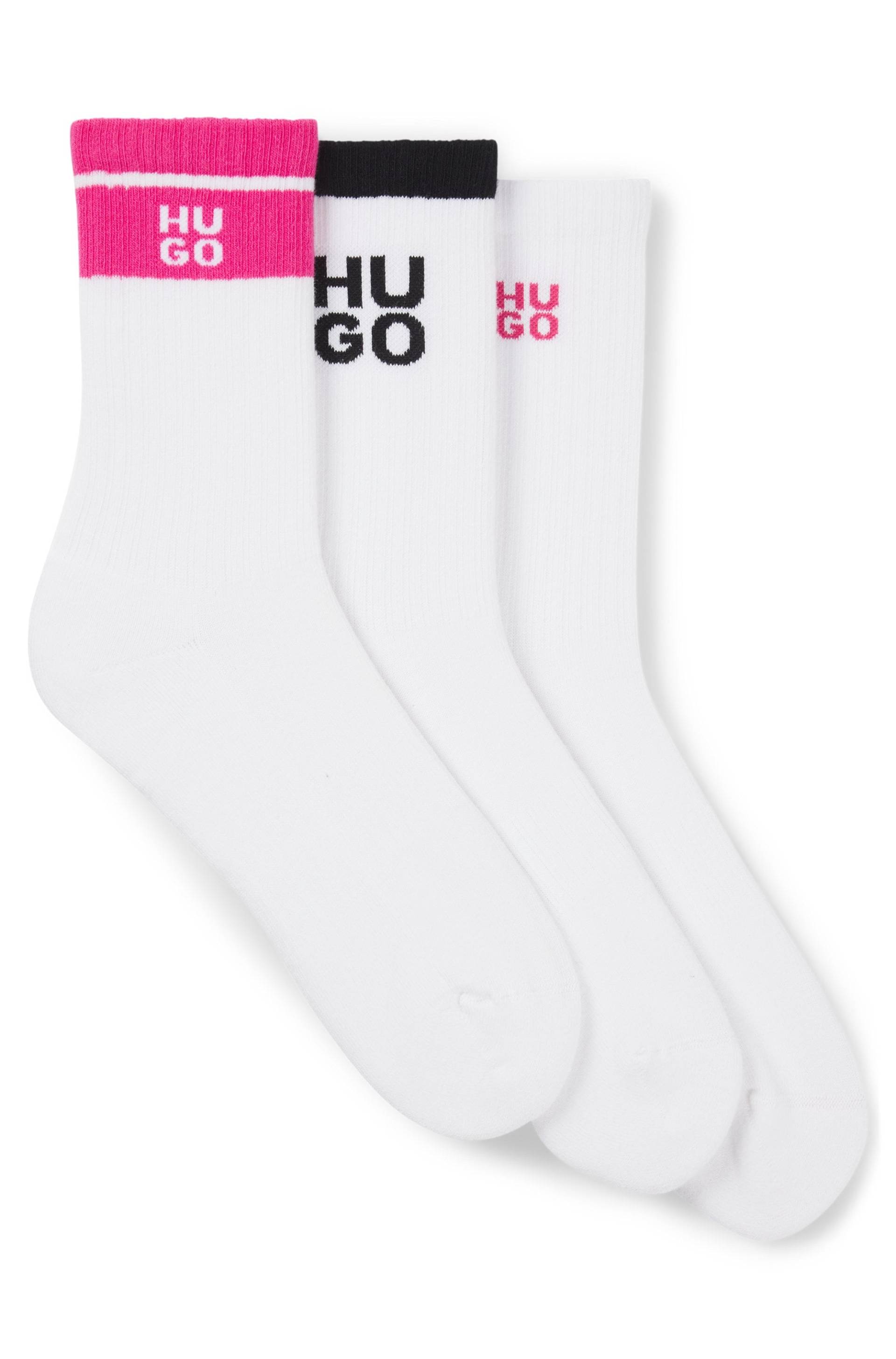 HUGO Underwear Socken »3P QS LOGO RIB CC«, (Packung, 3 Paar, 3er Pack), mit kontrastfarbenen Logoschriftzug von HUGO Underwear