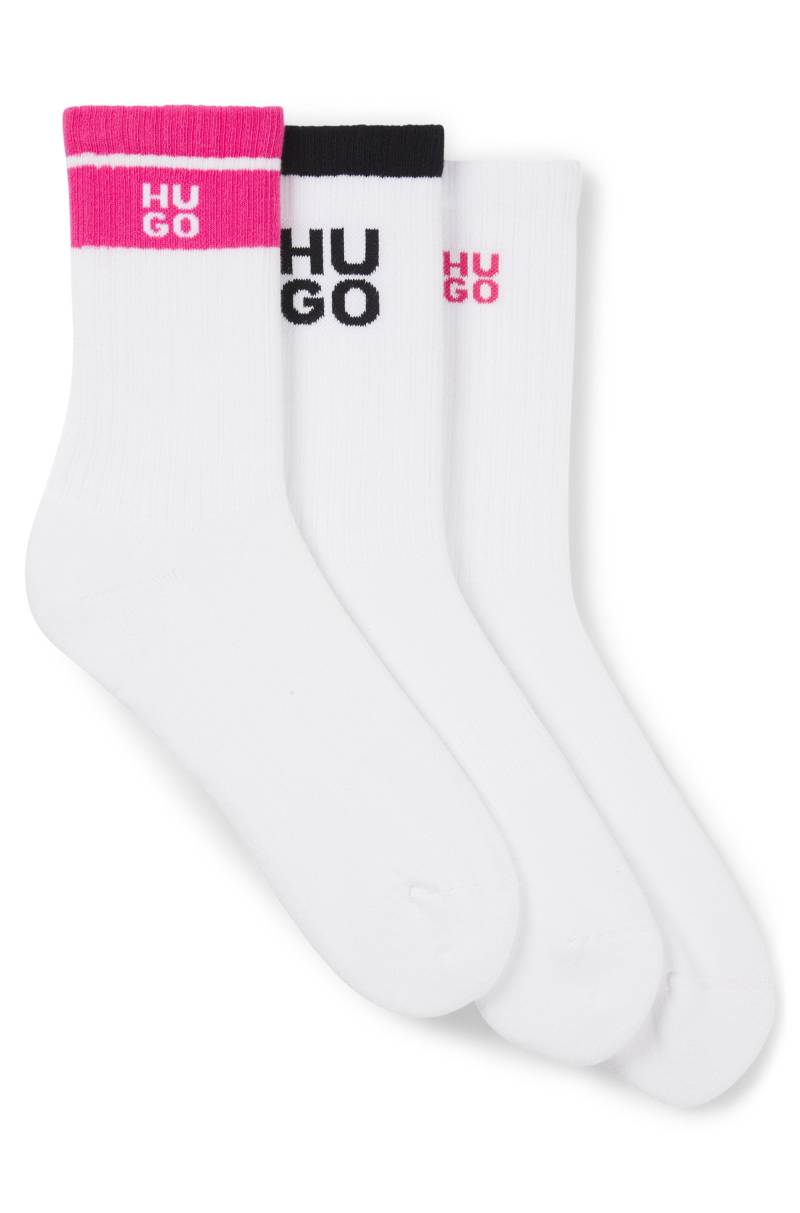 HUGO Underwear Socken »3P QS LOGO RIB CC«, (Packung, 3 Paar, 3er Pack), mit kontrastfarbenen Logoschriftzug von HUGO Underwear