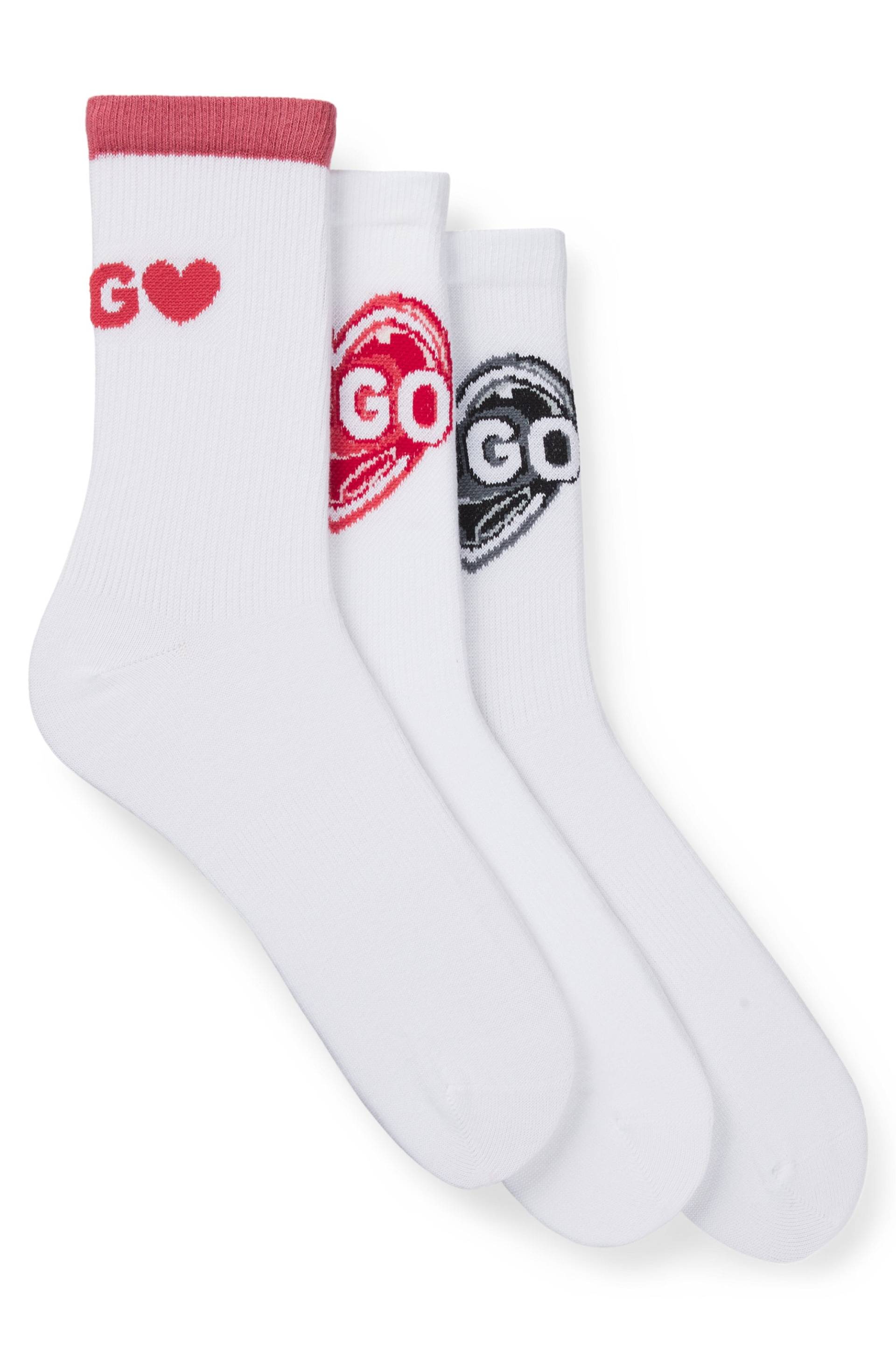 HUGO Underwear Sportsocken »3P QS VALENTINE CC W«, (Packung, 3er Pack), sind mit Logos im Valentinstags-Look versehen von HUGO Underwear