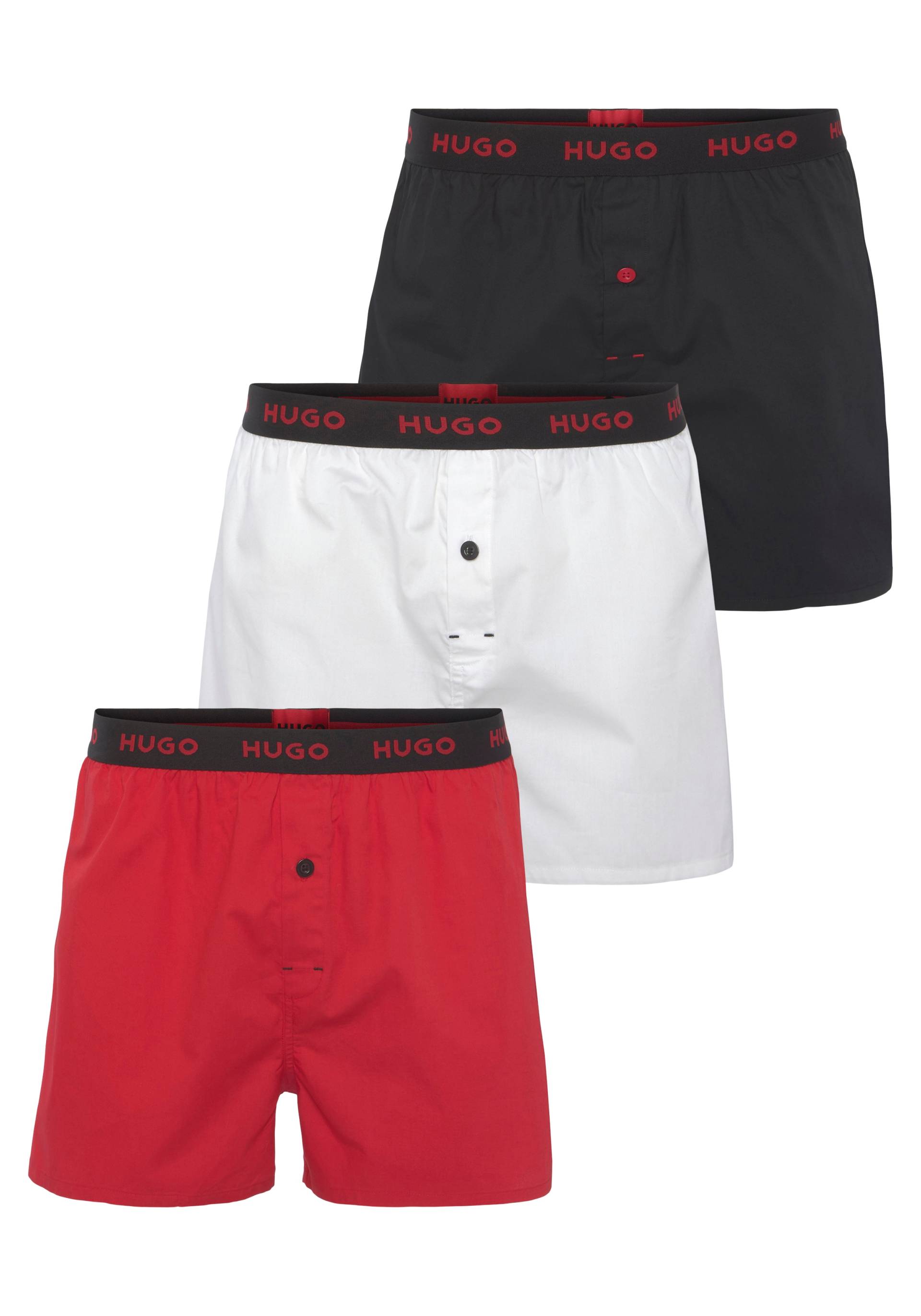 HUGO Underwear Boxershorts »WOVEN BOXER TRIPLET«, (Packung, 3 St., 3er), mit Knöpfen am Eingriff von HUGO Underwear