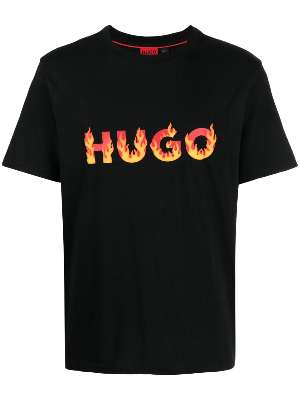 HUGO Danda flame-logo cotton T-shirt - Black von HUGO