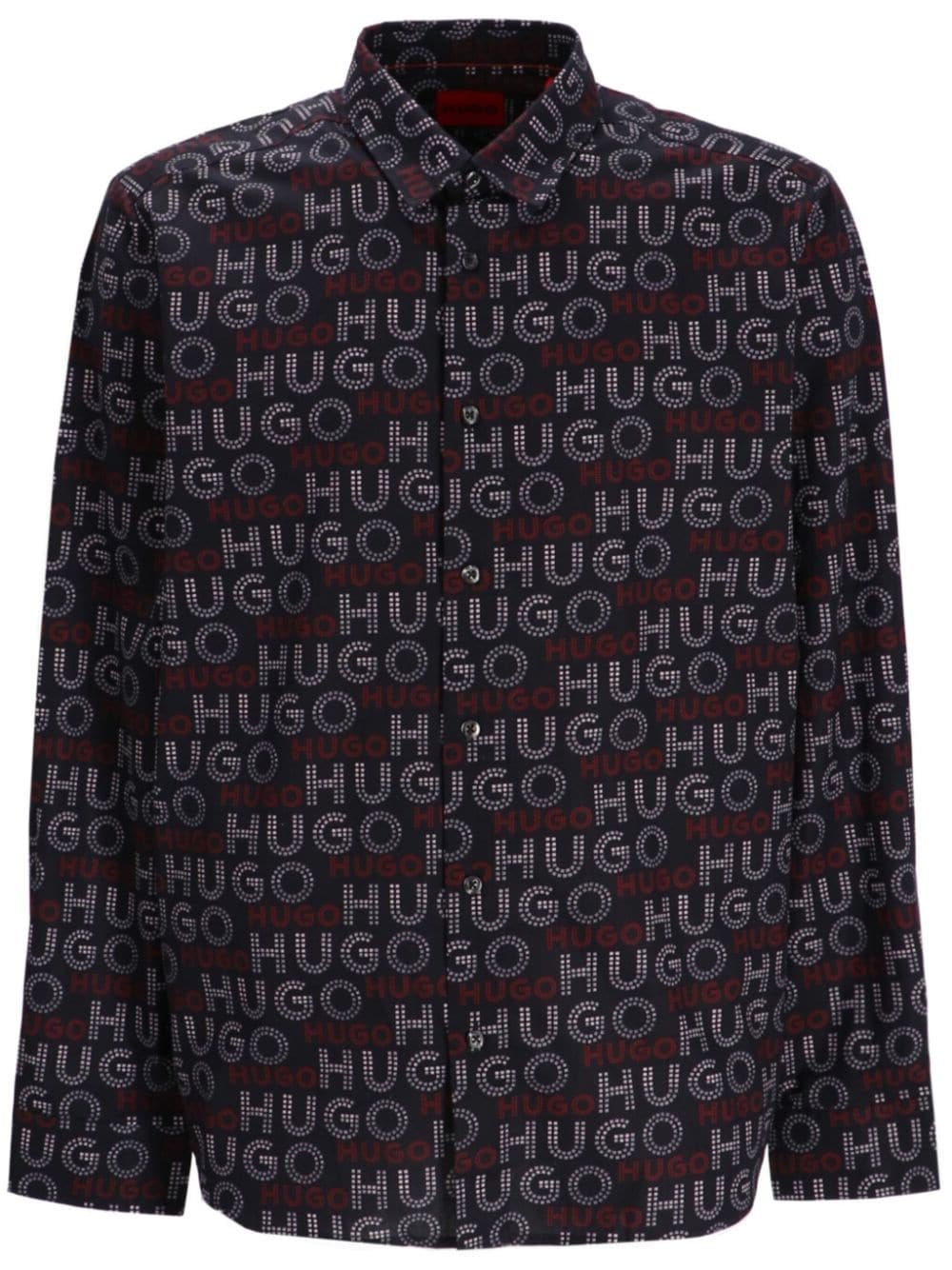 HUGO Emero logo-print shirt - Black von HUGO