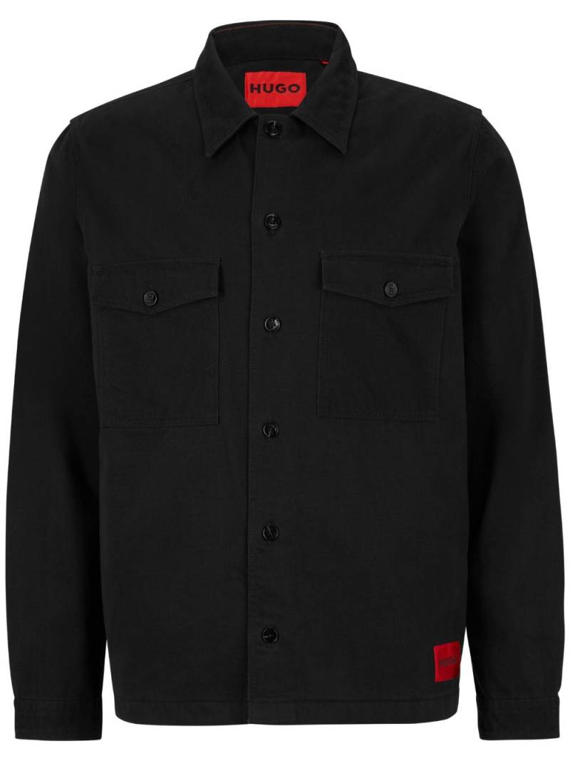 HUGO Enalu cotton shirt jacket - Black von HUGO