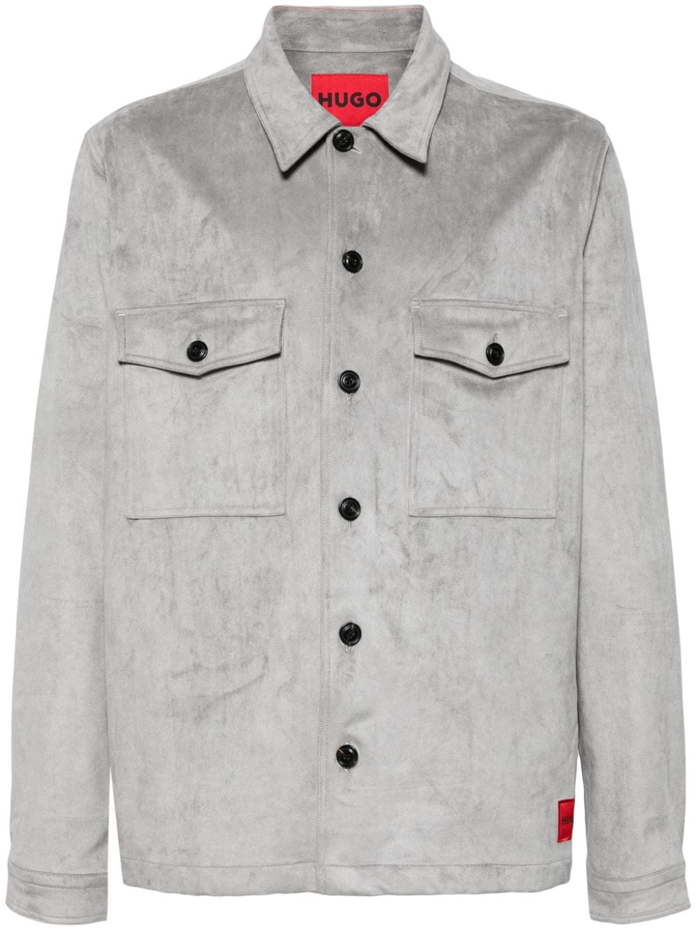 HUGO Enalu patch-pocket overshirt - Grey von HUGO