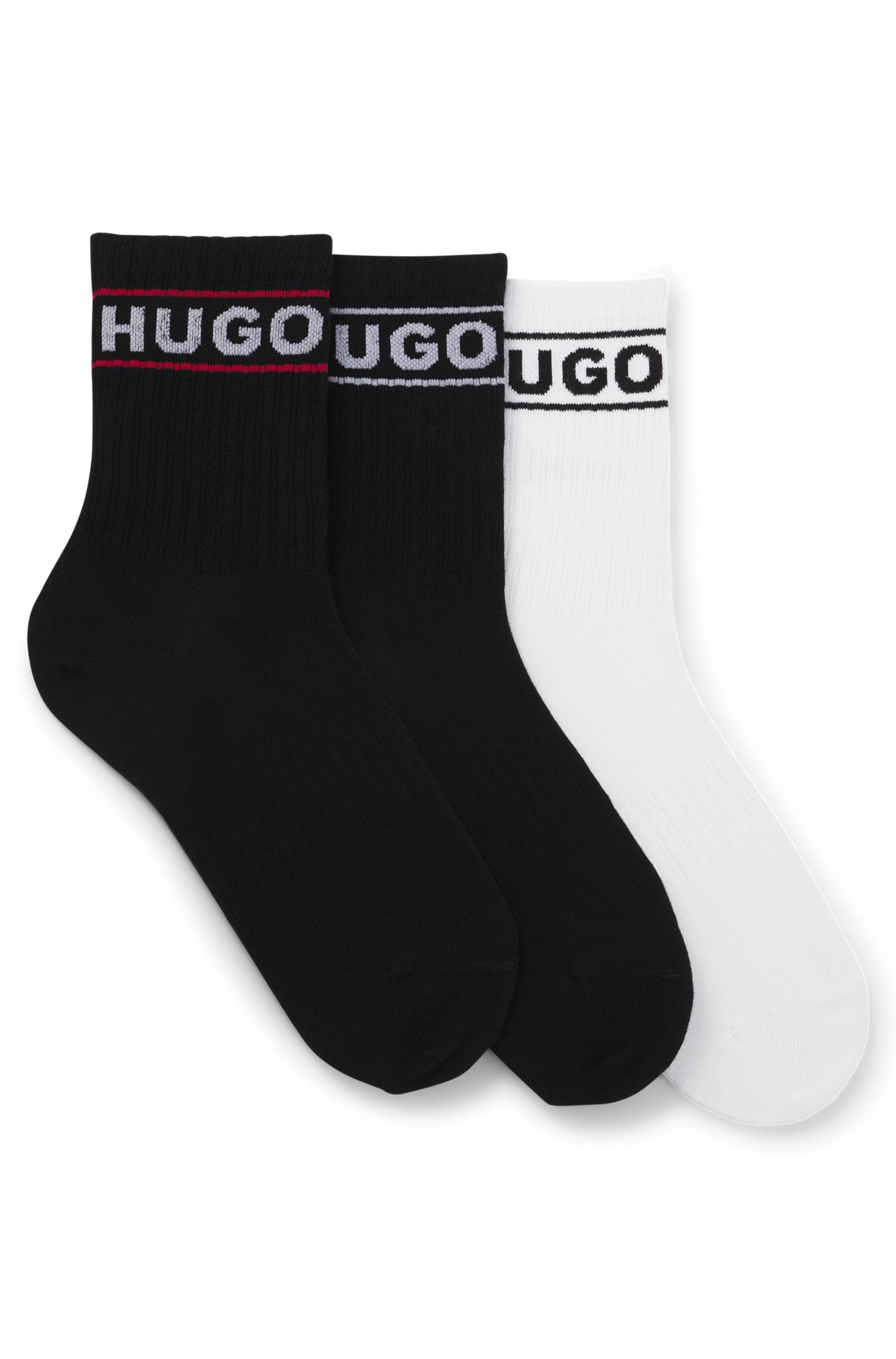 HUGO Underwear Freizeitsocken »3P QSRIB SPORTY CC W«, (Packung, 3 Paar, 3er), mit kontrastfarbenem Logodetail von HUGO Underwear