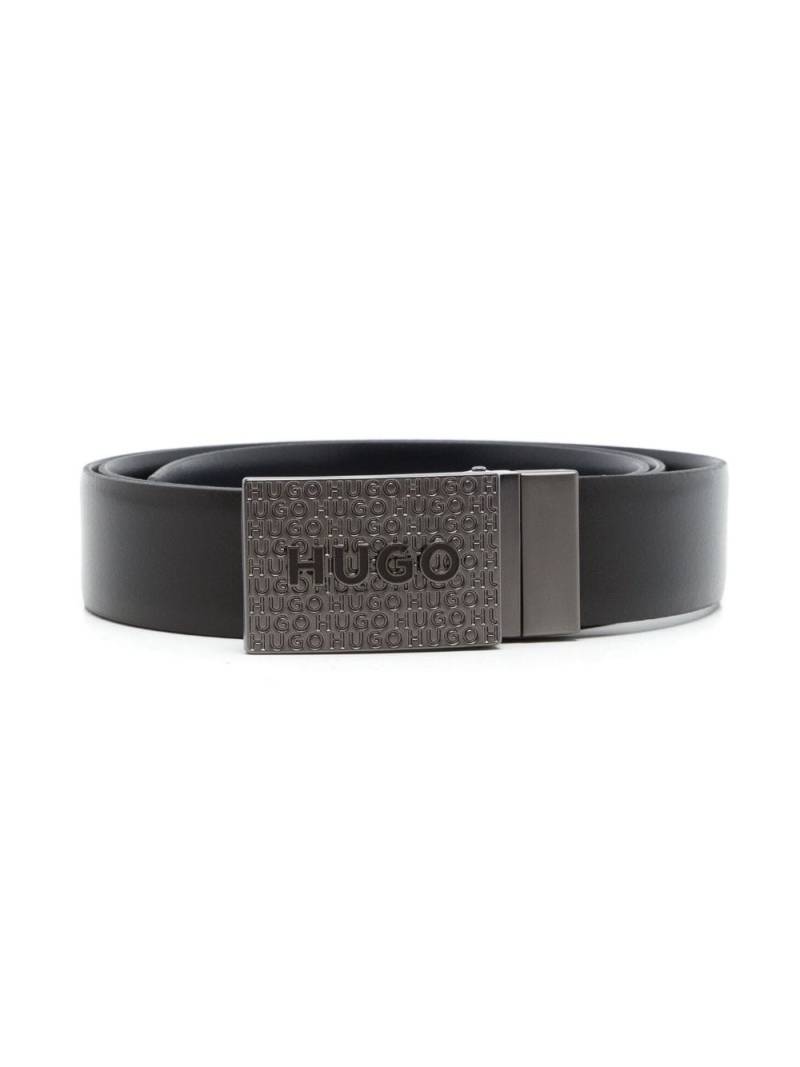 HUGO Guan logo-buckle leather belt - Black von HUGO