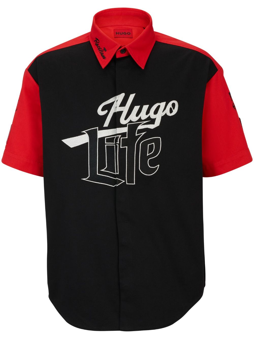 HUGO Hugo Life-print cotton shirt - Black von HUGO