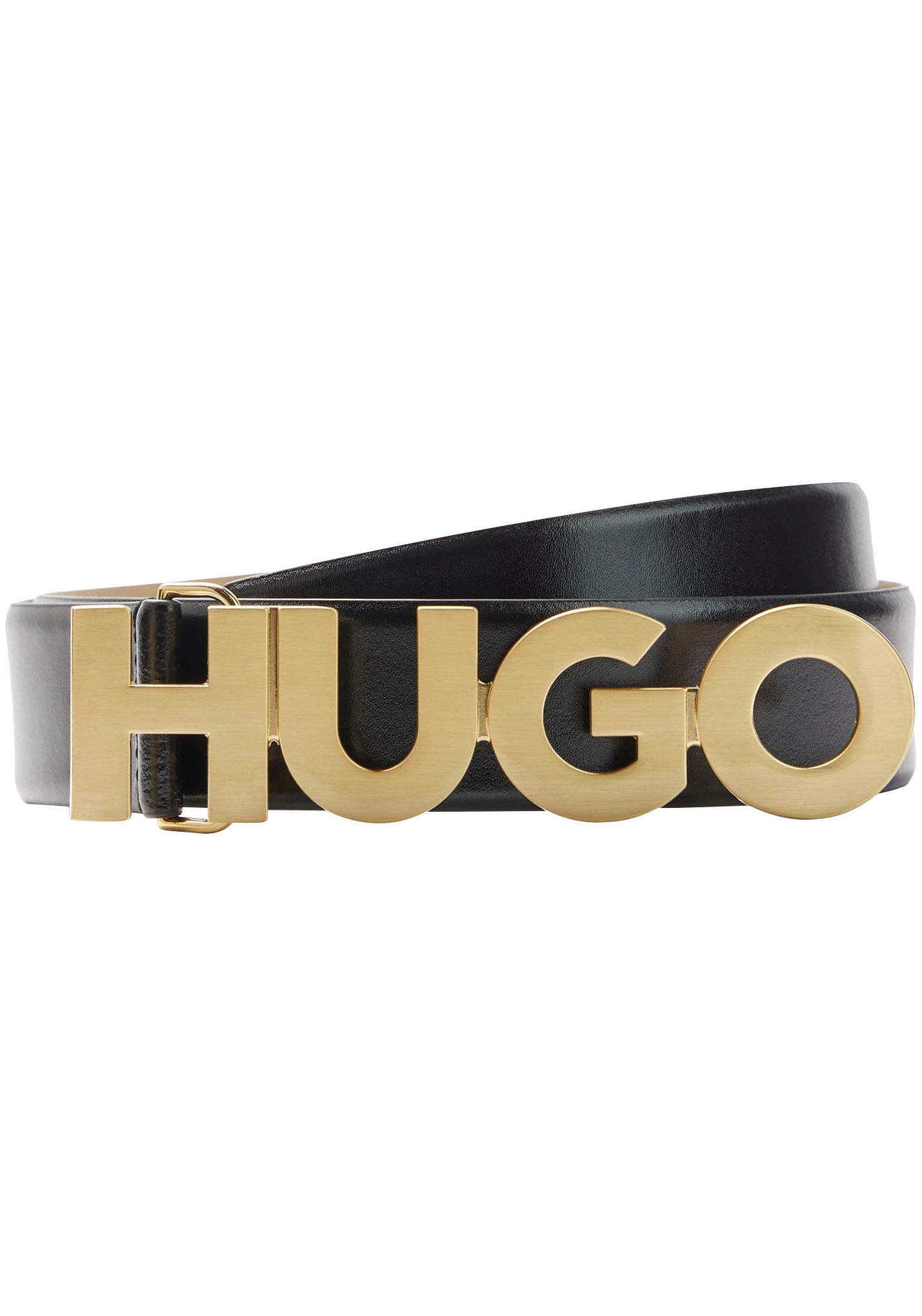 HUGO Ledergürtel, mit Logo-Schliesse von HUGO