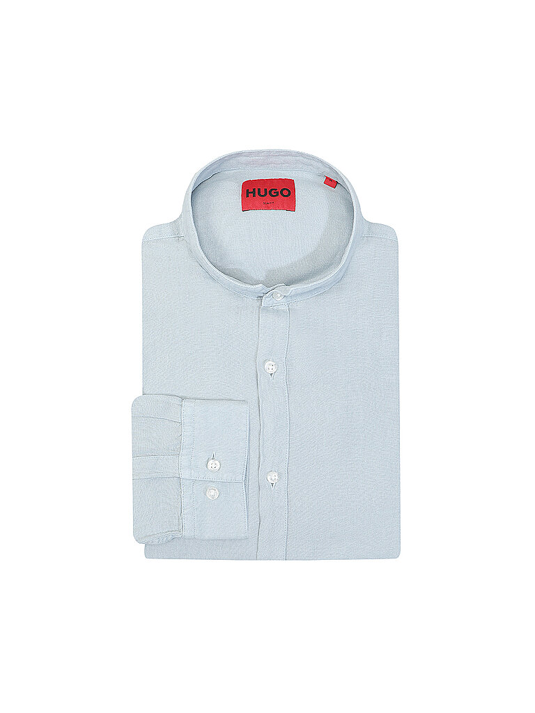 HUGO Leinenhemd Slim Fit ELVORY  blau | XL von HUGO