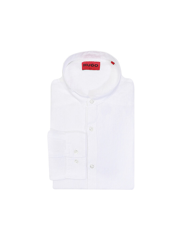 HUGO Leinenhemd Slim Fit ELVORY  weiss | XXL von HUGO