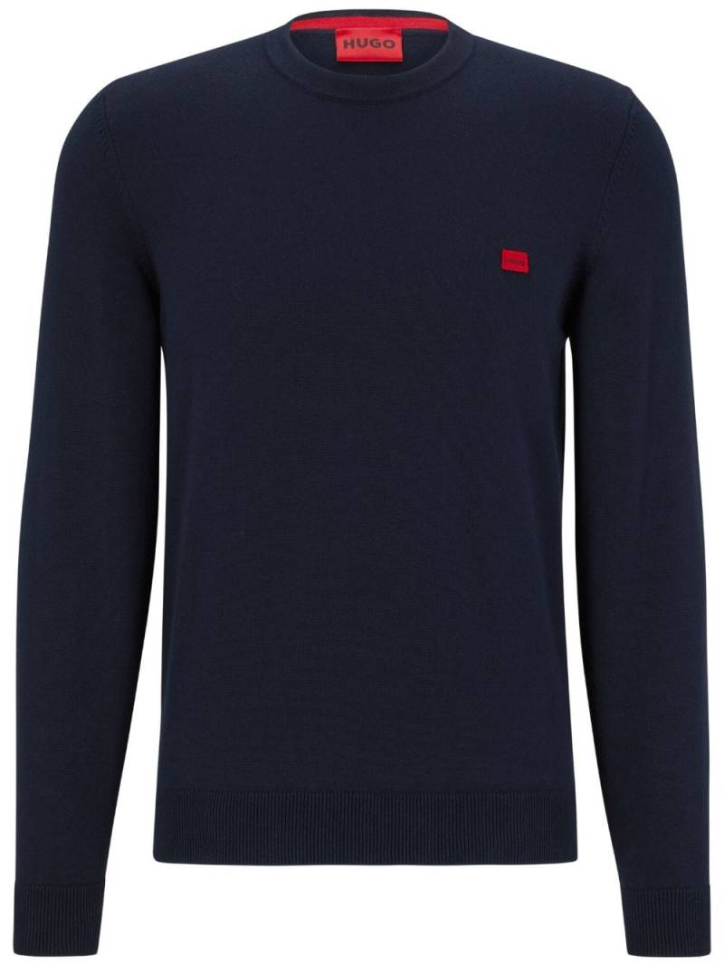 HUGO San Cassius logo-patch jumper - Blue von HUGO