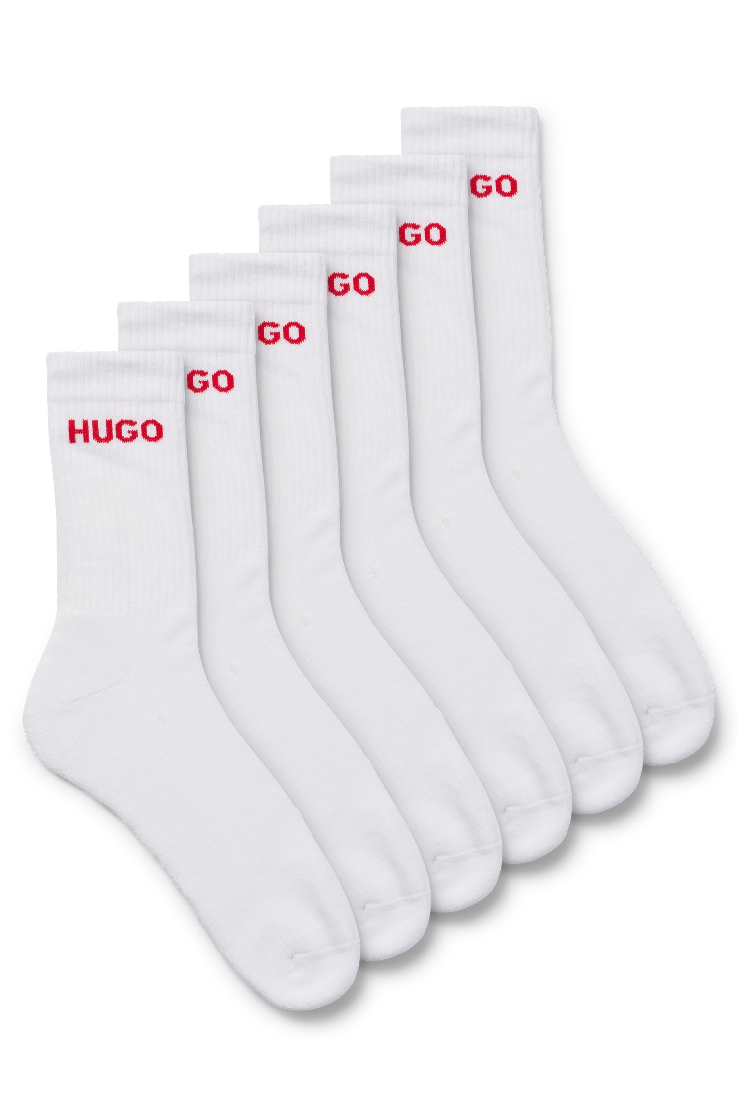 HUGO Underwear Socken »6P QS RIB LOGO CC«, (Packung, 6 Paar, 6er Pack), mit eingestricktem HUGO Logo von HUGO Underwear