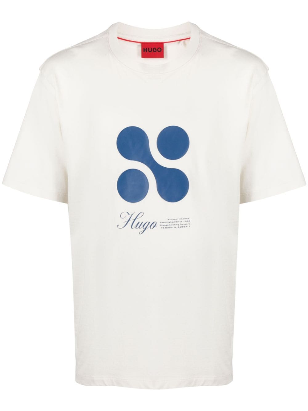 HUGO appliqué-detail cotton T-shirt - Neutrals von HUGO