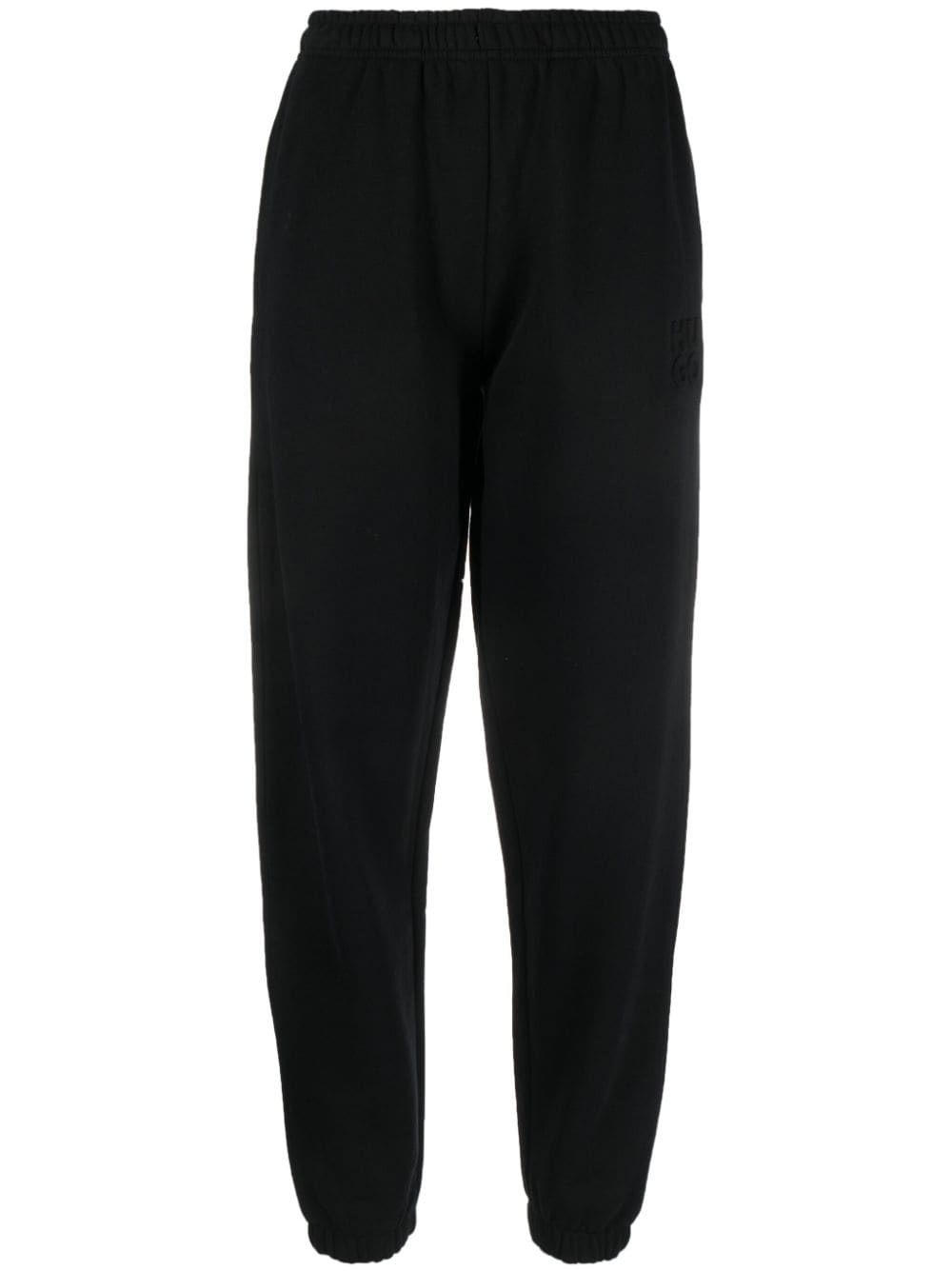 HUGO appliqué-logo tapered track pants - Black von HUGO