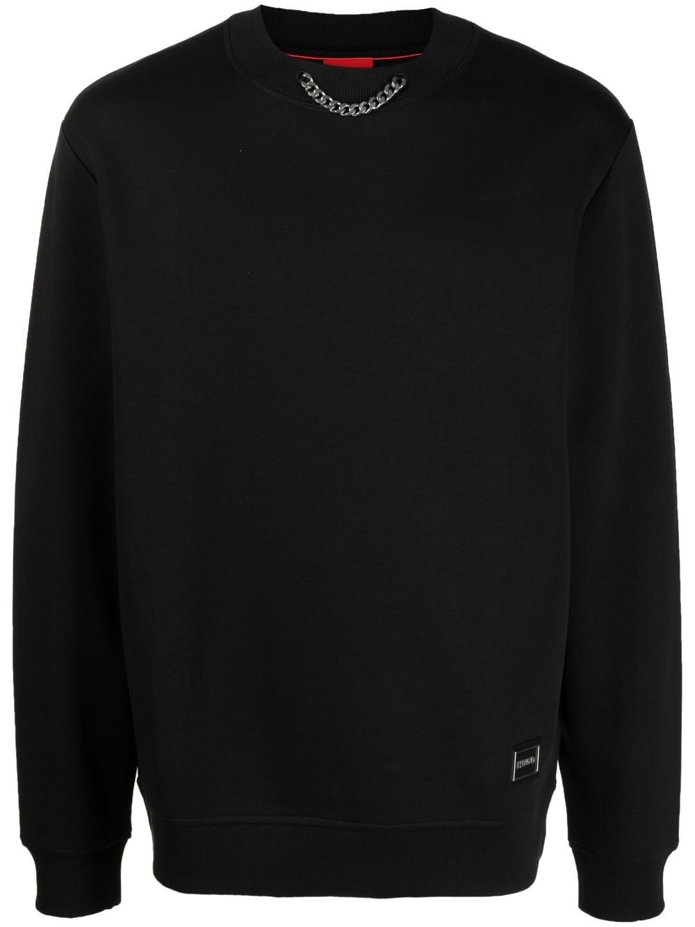 HUGO chain-collar cotton sweatshirt - Black von HUGO