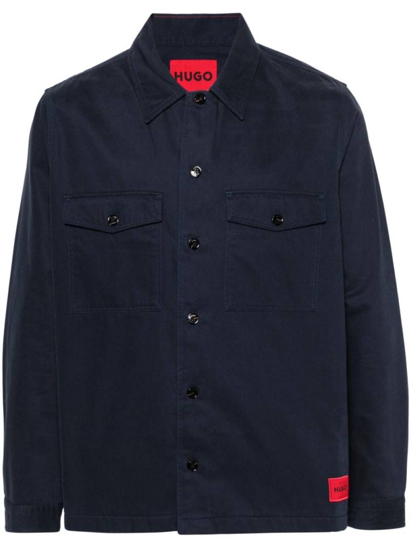 HUGO cotton twill shirt - Blue von HUGO