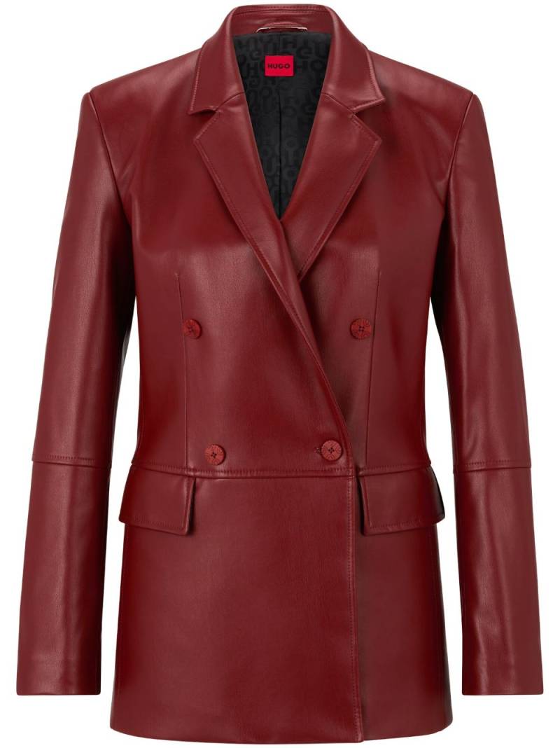 HUGO faux-leather blazer - Red von HUGO