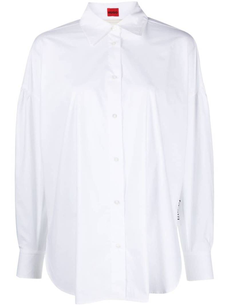 HUGO lace-up cotton shirt - White von HUGO