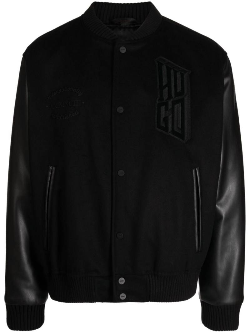 HUGO logo-appliqué bomber jacket - Black von HUGO