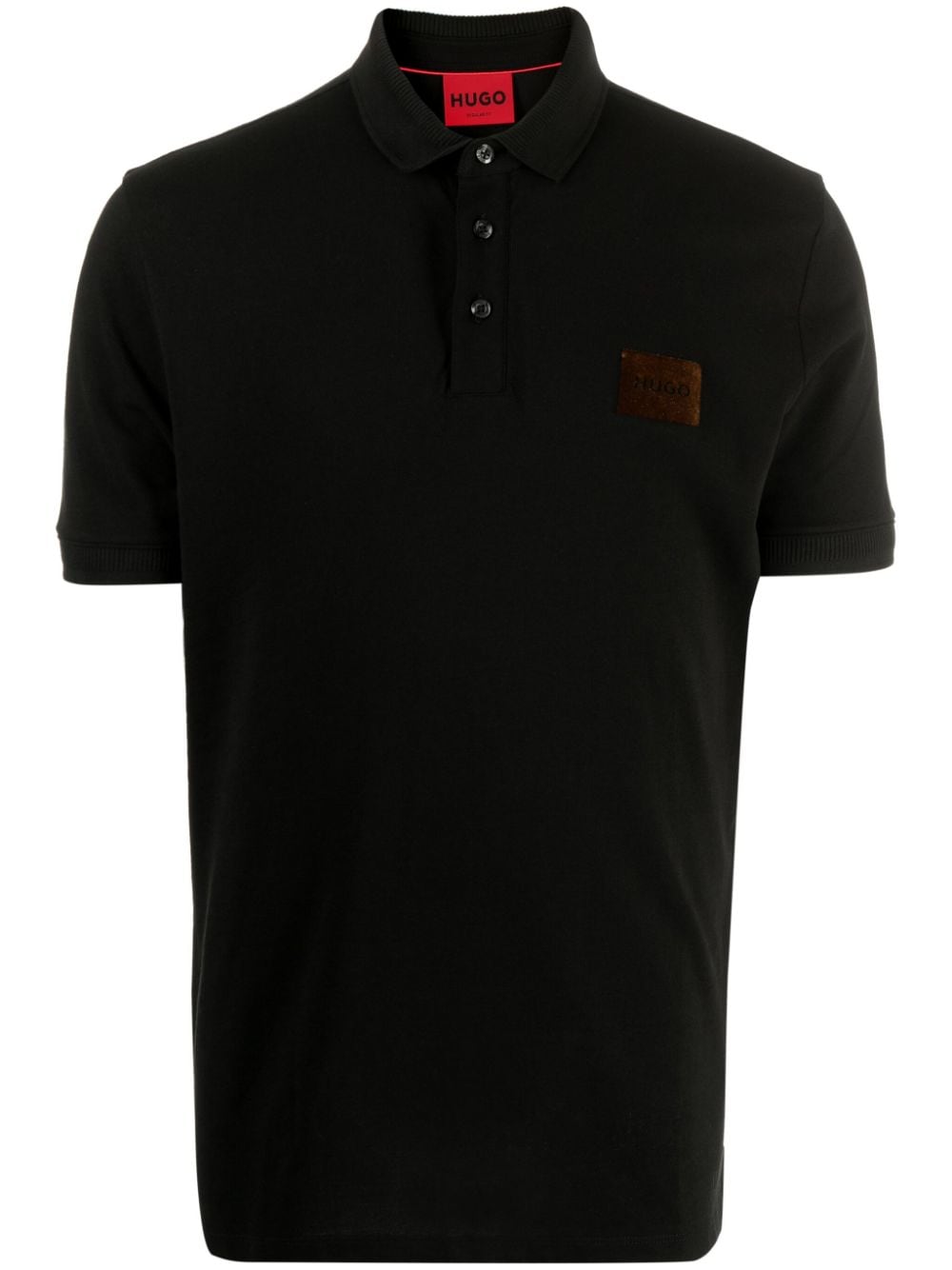 HUGO logo-appliqué cotton polo shirt - Black von HUGO