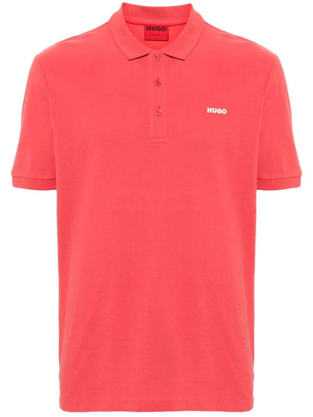 HUGO logo-appliqué cotton polo shirt - Red von HUGO