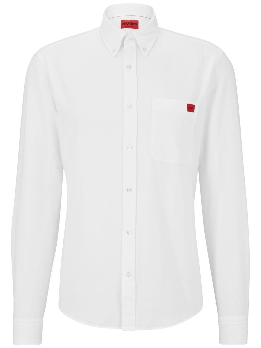 HUGO logo-appliqué cotton shirt - White von HUGO